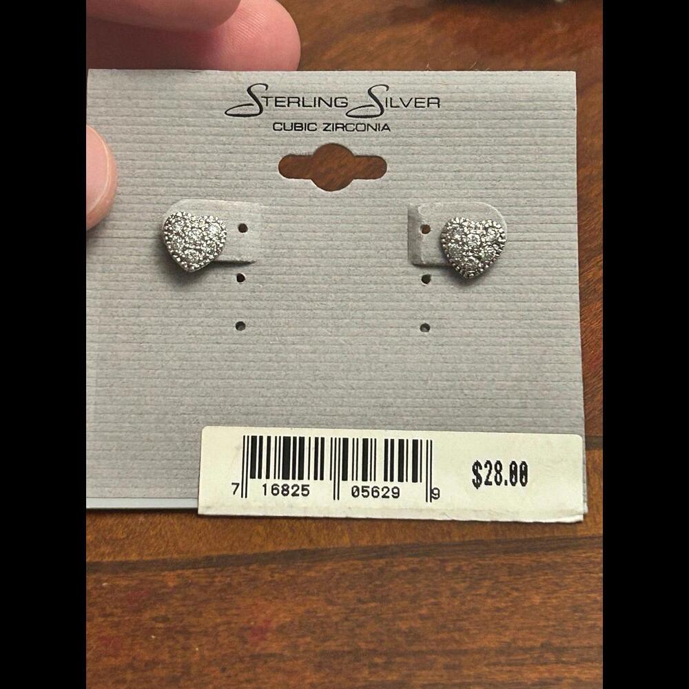 Sterling Silver Heart Stud Earrings